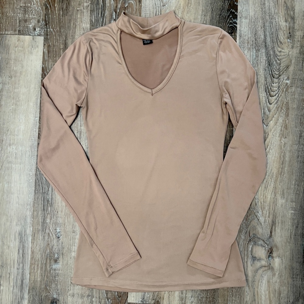 Super Soft Long Sleeve Nude Blouse XS Chenille